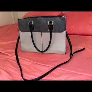 satchel tote light pink grey can fit a laptop